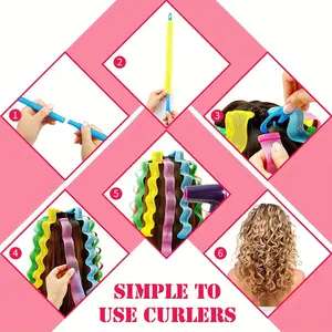Non-thermal wave curling iron and shaping device, spiral curling device, hair wave curling device, non-thermal styling set, spiral hair curler, equipped with 2 shaping hooks, Heatless Styling Tools