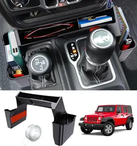 Gear Shift Center Console Side Tray Organizer for Jeep Wrangler JL JLU 4xe 2023 2022 2021 2020 2019 2018& Gladiator JT 2020-2023 Interior Storage Accessories Shifter Storage Box Truck Holder Car Armrest Box