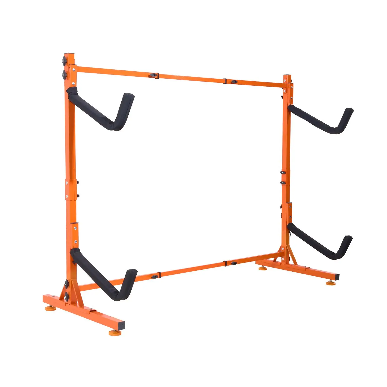 VEVOR Freestanding Kayak Storage Rack,  Kayak Stand for 2 Kayak Canoe Paddleboard, Heavy-duty Steel Kayak Hanger Holder with Padded Arms and Adjustable Width, 175LBS Max Load, for Indoor Outdoor Garage
