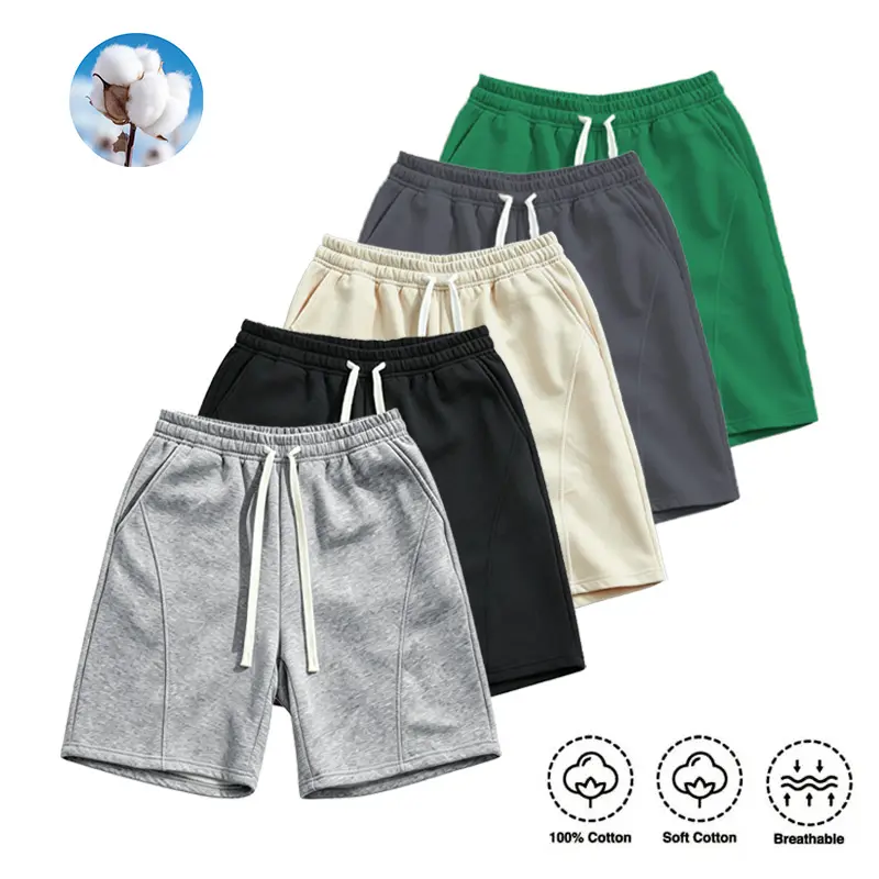 Casual Athletic Shorts for Men, Soft Breathable Drawstring Elastic Waist Sweat Shorts, Loose Fit Sports Running Workout Bottoms, Classic Basic Knee Length Lounge Shorts with Side Pockets, Daily Streetwear Comfort Jogger Shorts for Summer