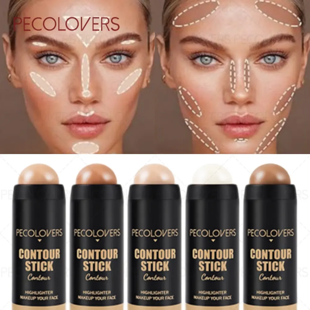 5pcs/set Brightens Contours Face, Dark Circles, Matte Finish, Multi-purpose Contour Stick, Highlighter Stick, Christmas Gift, Creates Various Makeup Looks, Contouring Sticks