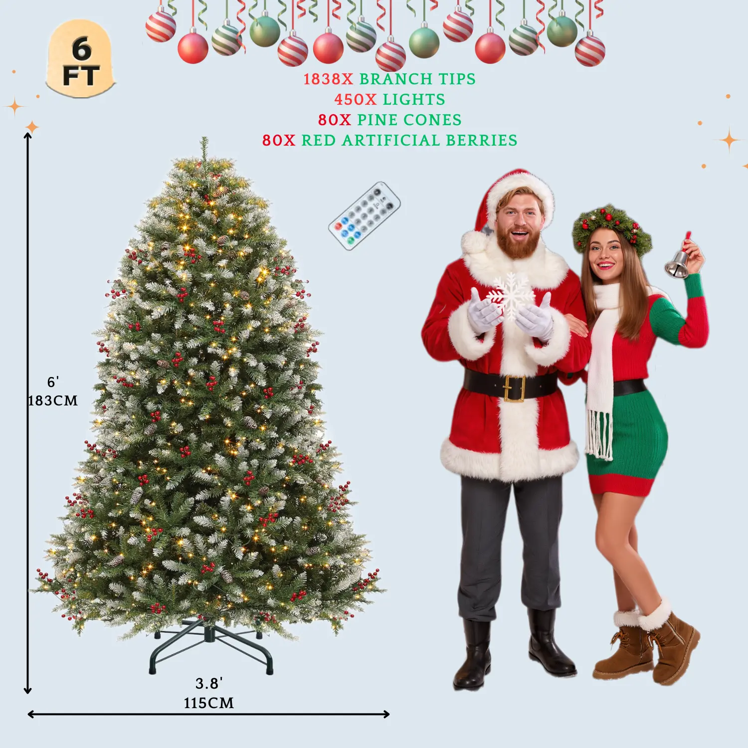 6FT Pine Cone Bell Shape