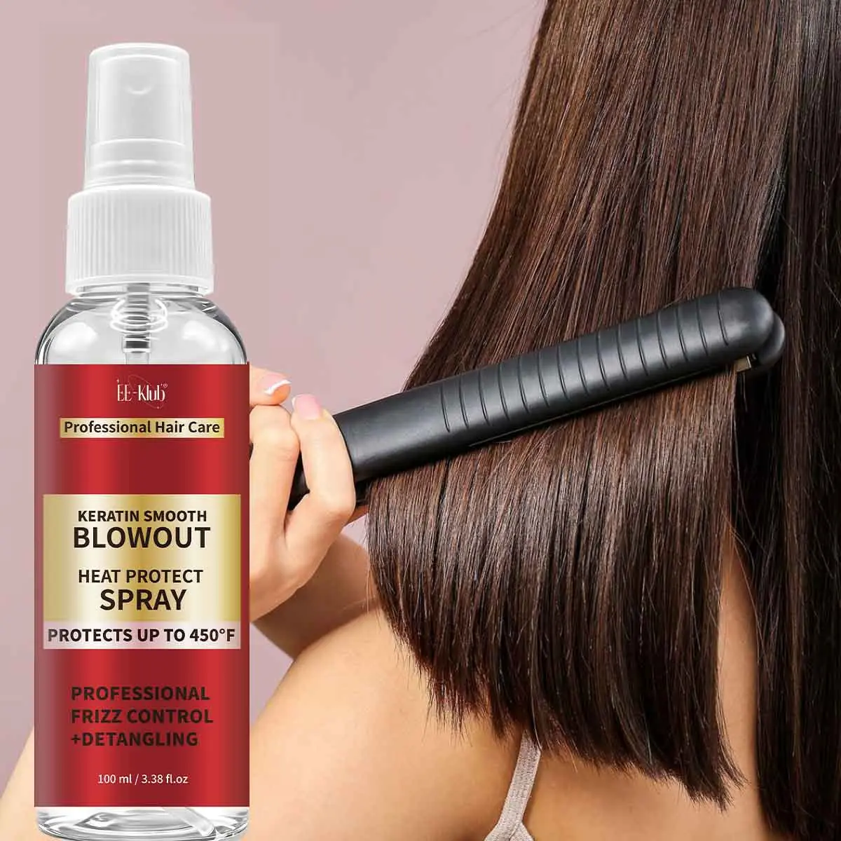 Keratin Smooth Heat Protect Spray, Frizz Control, Smoothing, Hot Styling, Salon Grade, Keratin Formula, Hair Styling Spray, Heat Protectant Treatment