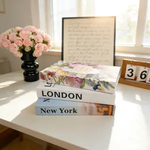 3pcs High-Quality Fake Book Decorations, Modern Minimalist Home Decoration, Creative Living Room Soft Furnishing, Desktop Stackable Book Display