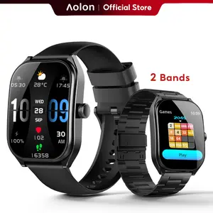 【Business Style】Aolon Curve Smart Wristwatch with Curved Screen - 2.01" HD screen, Bluetooth Calling, AI Voice Assistant, IP68 Waterproof, 100+ Sports Modes, Health & Fitness Tracker for Android iOS Wearable Device#fathers day gift#summerwins#outdoor fun