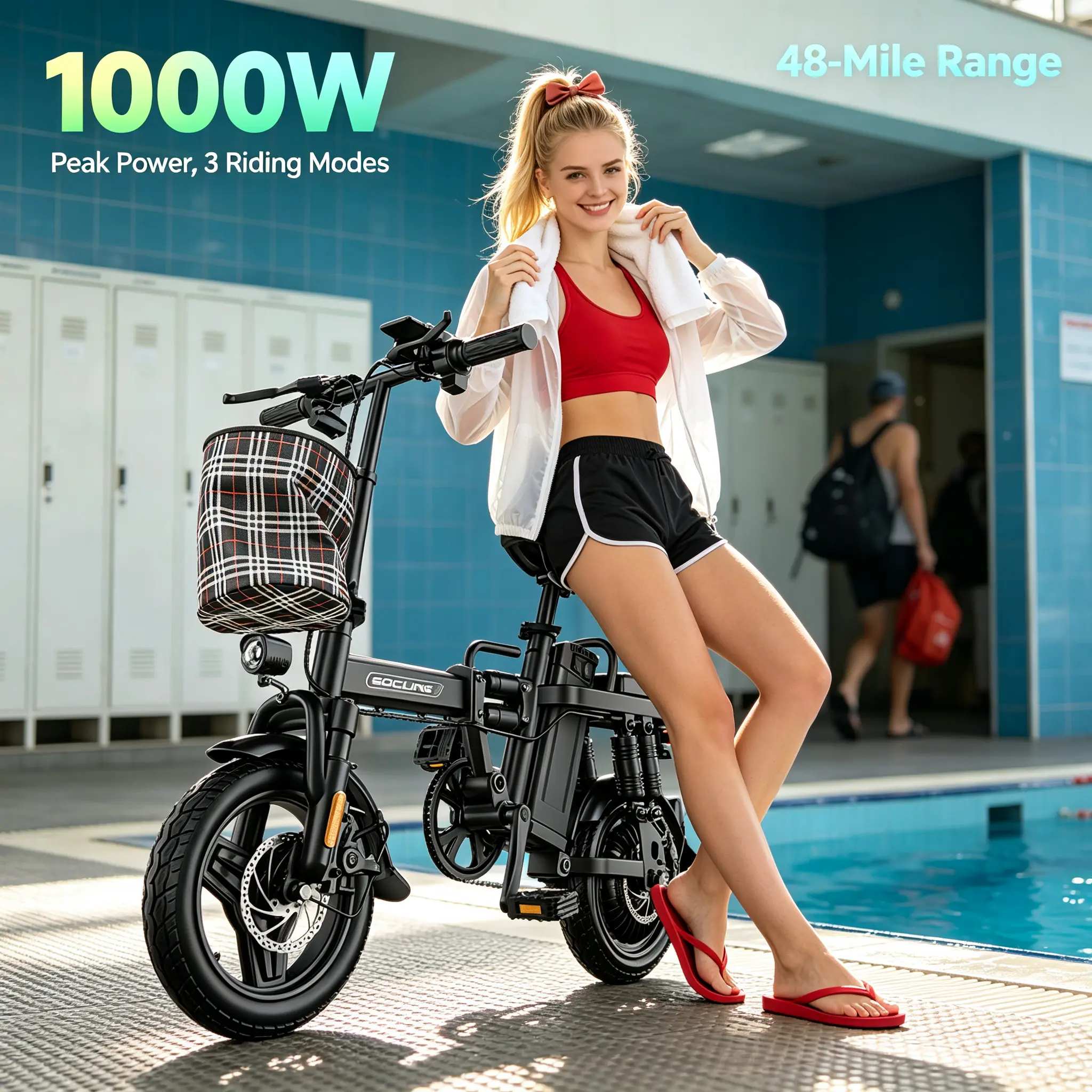 SOCLING Z1 Foldable Electric Bike for Adults, Collapsible E-Bike Fits Vehicle Trunk for Coastal Rides and Beach Trips