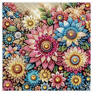 Flower Pattern Daisy DIY Diamond Arts Colorful Painting Kit, DIY 5D Diamond Arts Colorful Painting Kit, Wall Art Decor for Home