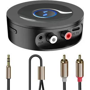 5.2 Receiver for  Stereo, RCA & 3.5mm AUX Out Put,  Audio Adapter for Stereo Receiver&Amplifier, Low Latency HiFi  Streaming
