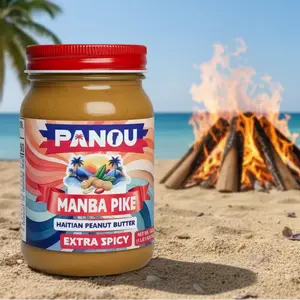 Manba Pike Extra Spicy Peanut Butter - Smooth Ground Roasted Peanuts with a kick of Habanero & Cinnamon - Gluten Free & Protein Rich.