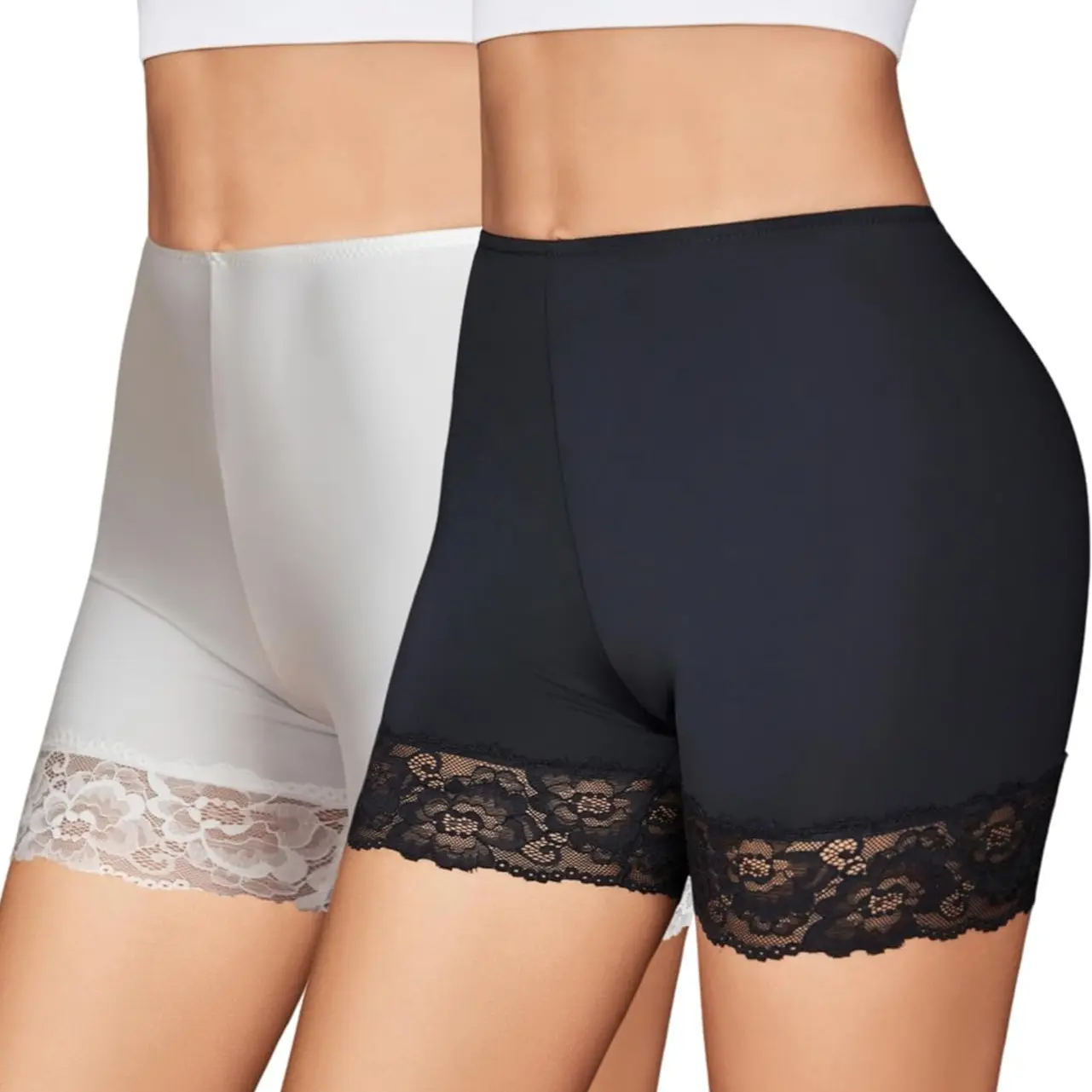 Avidlove Women's Lace Under Shorts for Dresses Anti Chafe Underwear Boyshorts Panties Comfort Lightweight Elastic Bottom with Adjustable Length