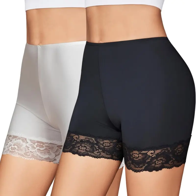 Avidlove Women's Lace Under Shorts for Dresses Anti Chafe Underwear Boyshorts Panties Comfort Lightweight Elastic Bottom with Adjustable Length