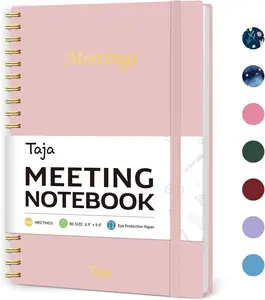 Meeting Notebook For Work Organization -  Notebook With Action Items, Agenda Planner For Note Taking, 160Pages (6.9" X 9.9") Project...
