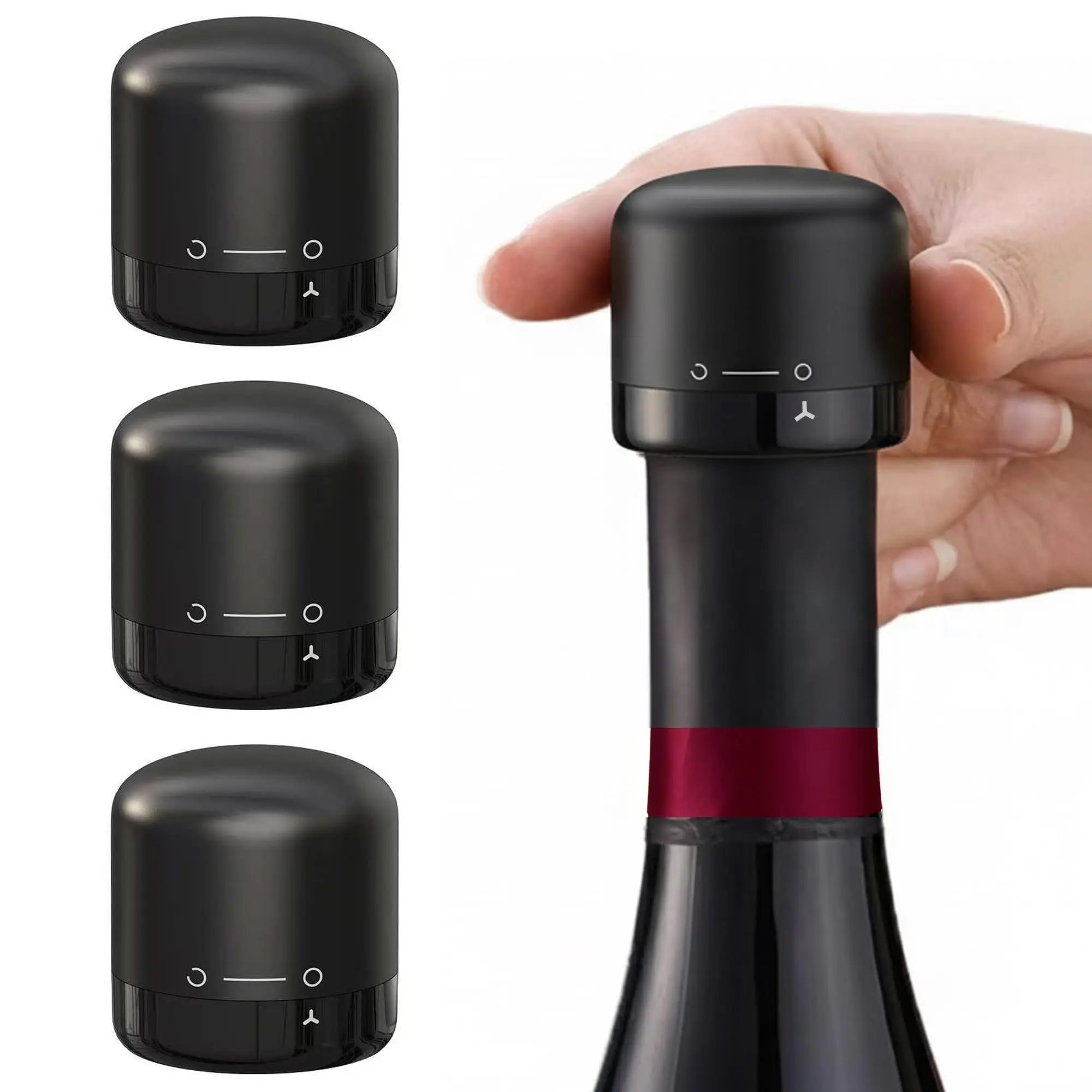 Wine Stoppers for Wine Bottles, Silicone Reusable Corks with Twist Lock and Unlock, Gift Idea for Christmas, Thanksgiving, Parties