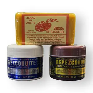 Tepezcohuite Bundle Day & Night Cream + Rattlesnake Soap for you Skincare 2 Oz (60g) Cream 4.93 Oz (140g) Soap