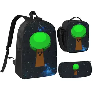 67 Emoji-Inspired Backpack with Starry Sky Background and Sprunki Elements for Students - Durable Oxford Fabric, Ergonomic Design, and Anti-Theft Pocket
