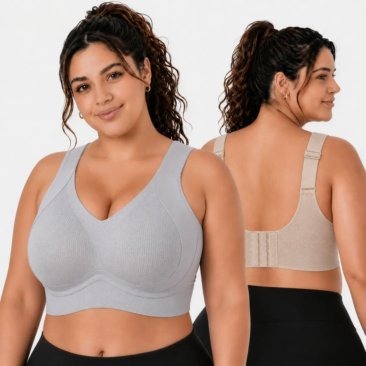 YONFIT Women's Wireless Support Bra - Full Coverage Lift, Side Smoothing for Fuller Bust, Wide Straps, Breathable Seamless Comfort, Ideal for Work, No, Quick Dry, Everyday, Nylon Blend, Flexible Fit, Lounging, Plain, Travel, Wirefree