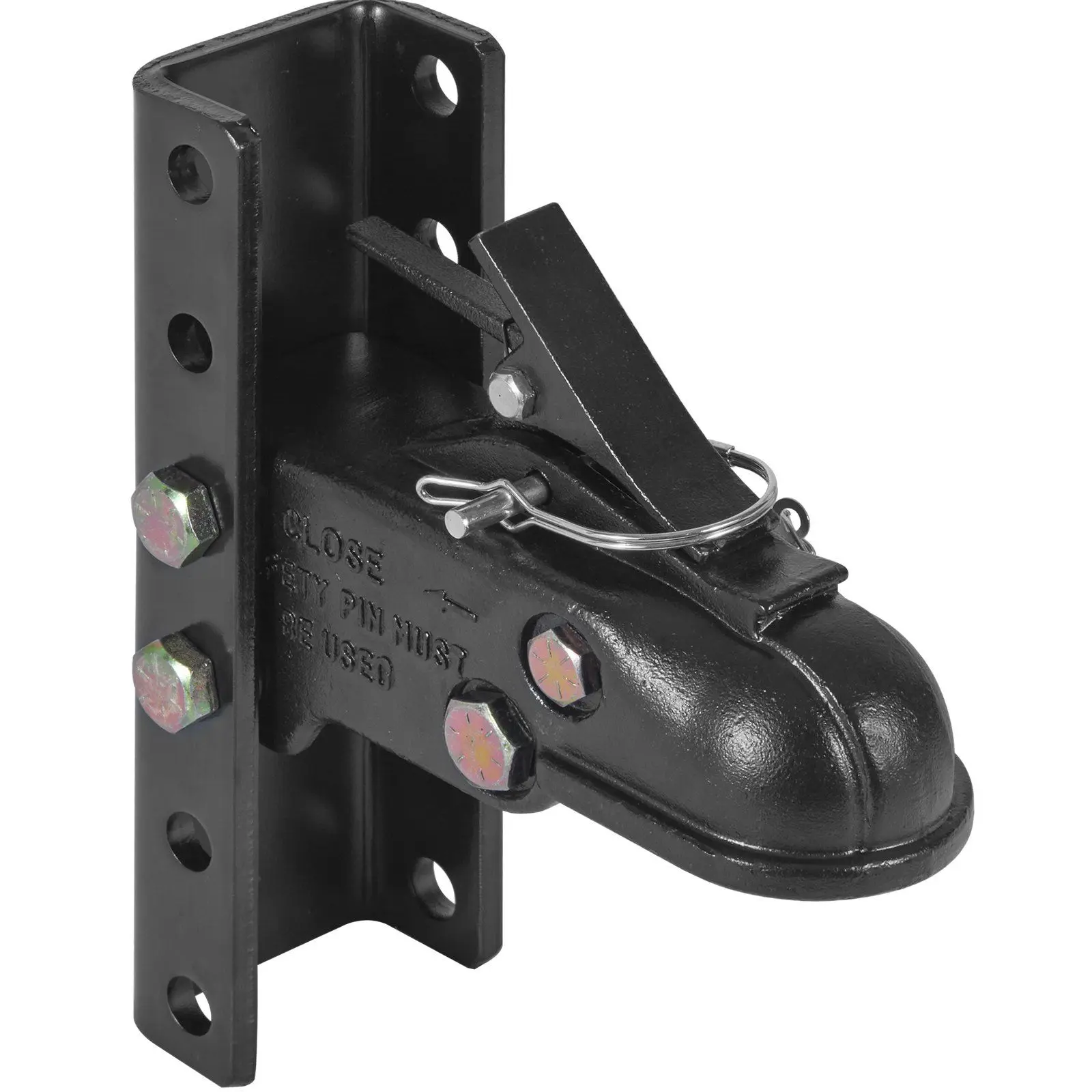 VEVOR Heavy Duty Adjustable Trailer Coupler with 5-Position Channel Bracket Kit, 2-5/16" Hitch Ball, 15000 lbs Capacity, Latch Lock Design, Rust & Corrosion Resistant, Universal Towing Buddy, for SUV Towing