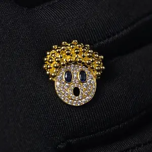 Surprise Face Stud Earrings Luxury 18K Gold / White Gold Plated Unisex Earrings, Hip Hop, Streetwear, Party Jewelry, Gift for Men Women