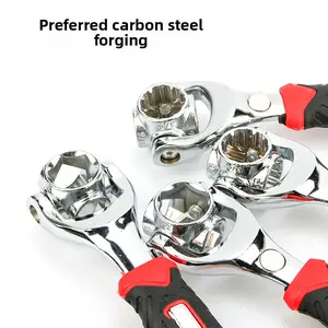 Household multi-functional eight-in-one socket wrench, rotatable multi-head 52-in-one, dog bone club hexagon wrench Ratcheting Metric and SAE Set universal double-ended wrench tool