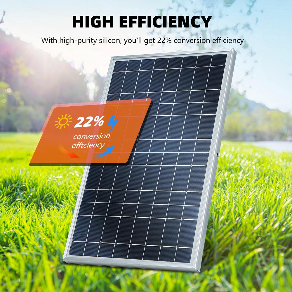 10W Portable Solar Panel Kit with 100A Controller, Multi-Crystalline 12V Battery Charger for RV Camping Home Backup, Complete Set with Cables