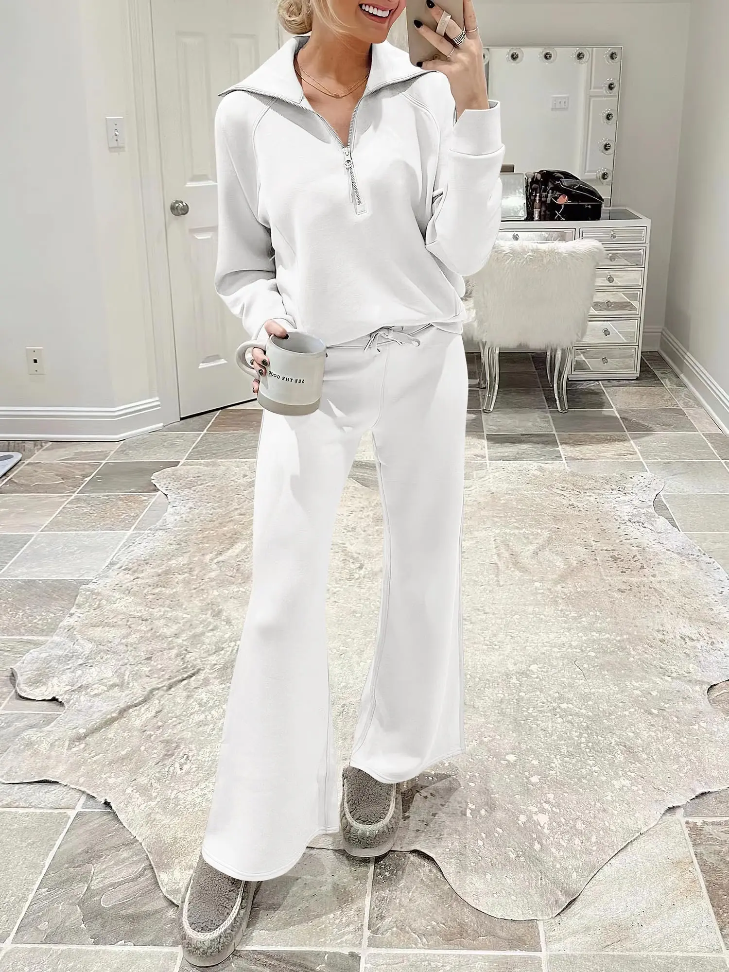 ANRABESS Women 2 Piece Outfits Sweatsuit Set 2026 Fall Oversized Half Zip Sweatshirt Wide Leg Sweatpant Lounge Set Tracksuit ANRABESS Women 2 Piece Outfits Sweatsuit Set 2026 Fall Oversized Half Zip Sweatshirt Wide Leg Sweatpant Lounge Set Tracksuit
