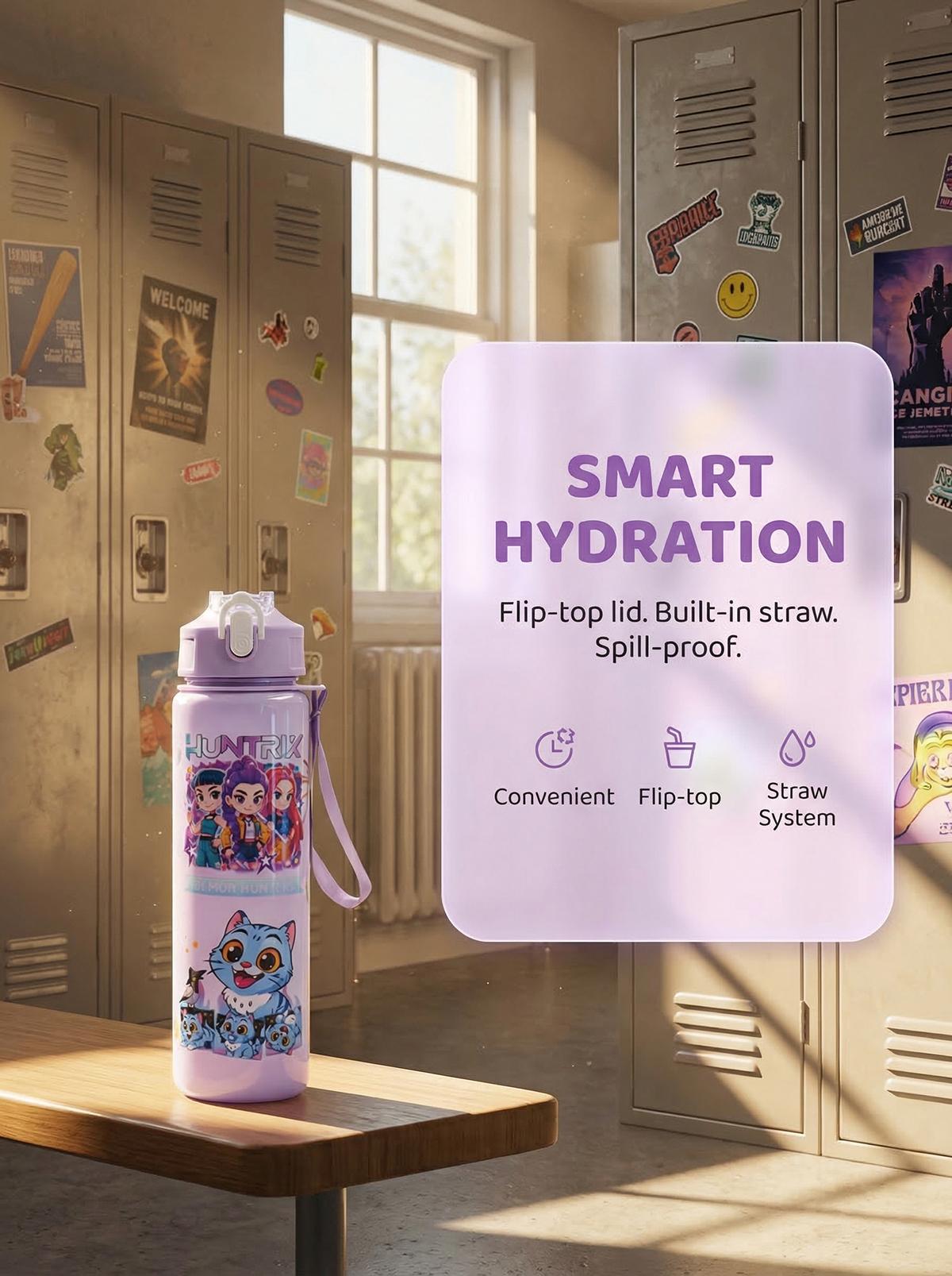 Cartoon Anime Tumbler – Reusable Hard Plastic Water Bottle with Lid & Straw Eco, Drinkware, Portable, Cup, Mug, Bottled, Washable, Stylish