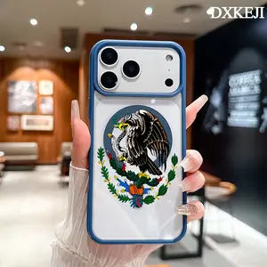 Mexican Golden Eagle Badge Flag Pattern MagSafe Phone Case for iPhone 17 Air/16 Pro Max/15 Pro/14/13/12/11 Plus - Lightweight, Shockproof, Slim Protective Cover for Smartphone, Handheld Cellphone Devices, Wireless Charging Support, Resistance