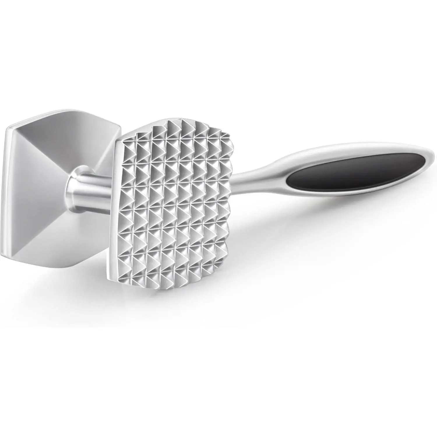 Stainless Steel Meat Tenderiser Hammer, 10oz Heavy-Duty Dual-Sided Pounder with 2.0-Inch Head, 8.9-Inch Ergonomic Soft-Grip Handle, Kitchen Utensil for Tenderizing Steak, Baking & Dishwasher Safe, 10 Ounces