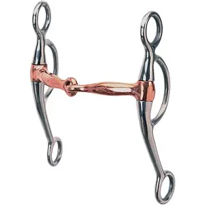 Weaver Leather All Purpose Bit - 5" Copper Plated Snaffle Mouthpiece, 6-3/4" Loose Cheeks, Stainless Steel