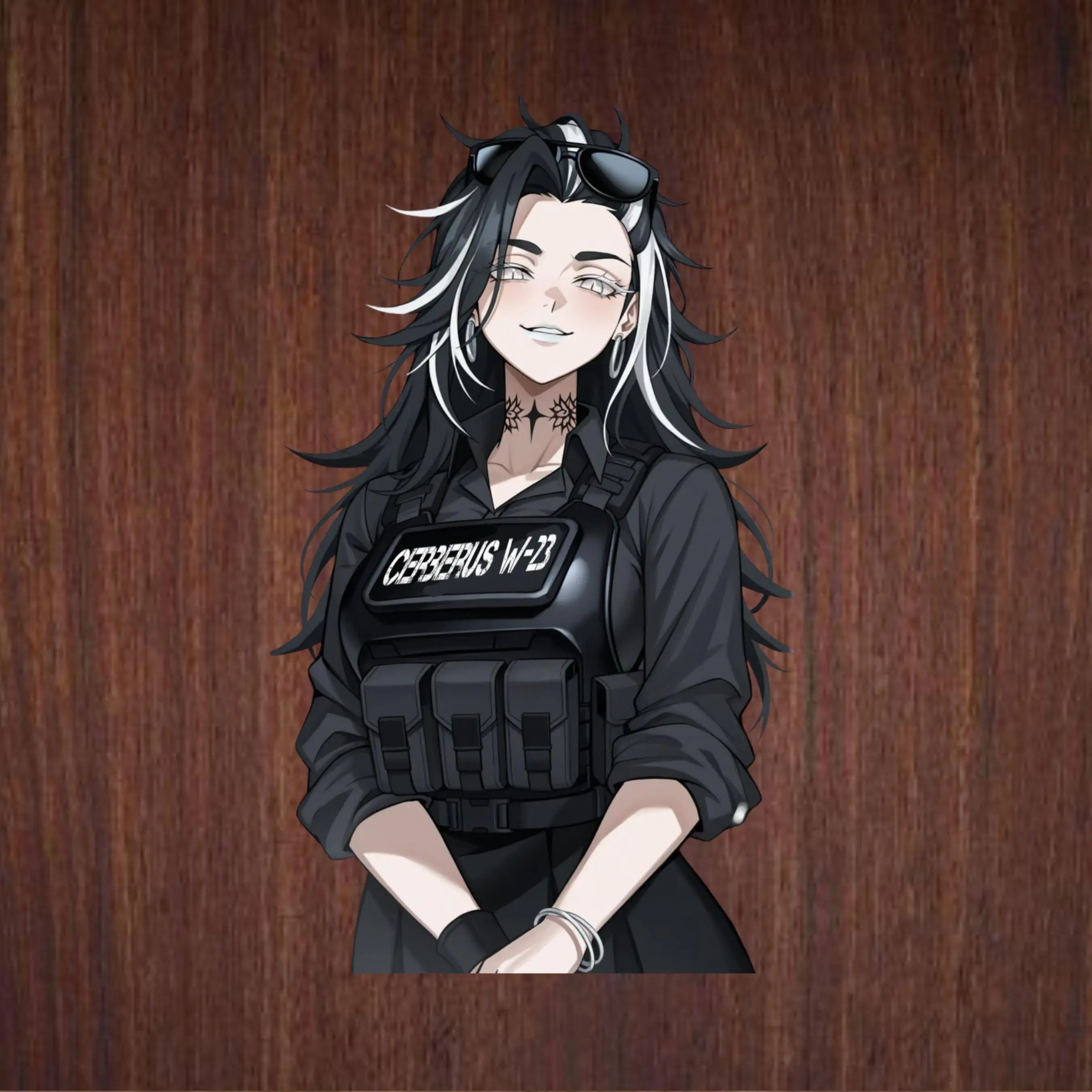 Gothic Style Female Warrior Sticker, Perfect For Fans Of Military Themed Anime, Sticker Vinyl Waterproof 2x2 to 6x6inches