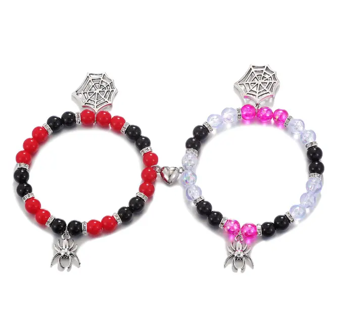 Spider Friendship Bracelet - Valentine's Day Cosplay Costume Accessories Magnetic Couple Relationship Distance Bracelet, Jewelry for Best Friends
