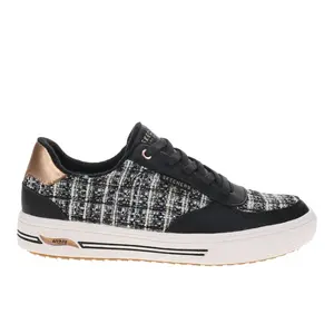 Skechers Womens Arch Fit Arcade Coco Chic Slip On Sneakers Shoes Casual - Black