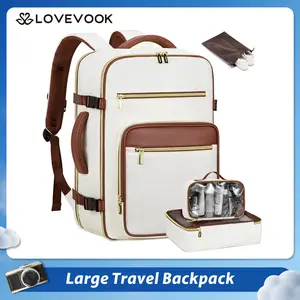LOVEVOOK Travel Backpack For Women, Carry On Backpack Flight Approved,TSA Personal Item Travel Bag Fits 17&18 Inch Laptop,Business Weekender Overnight Daypack with Toiletry Bag and Cube