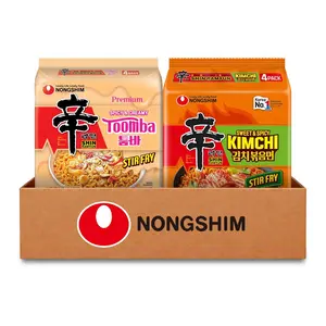 Nongshim Shin Ramyun Toomba & Kimchi Stir Fry Noodles Variety Pack 8 Packs Creamy Spicy & Tangy Kimchi Flavor Viral Korean Instant Noodles