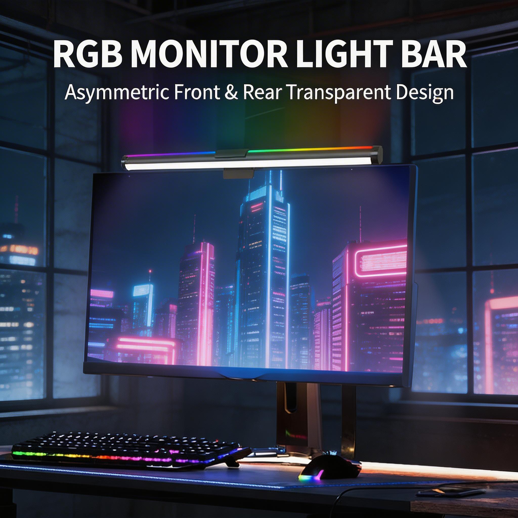 Esports Ambience RGB Monitor Light Bar, 40'' Computer Light with 16 Million Colors Gaming Backlight, 3 CCT & Stepless Dimmable LED Desk Lamp for PC, Eye-Care Screen Lamp for Home Office with Memory Function Esports Ambience RGB Monitor Light Bar, 40'' Computer Light with 16 Million Colors Gaming Backlight, 3 CCT & Stepless Dimmable LED Desk Lamp for PC, Eye-Care Screen Lamp for Home Office with Memory Function