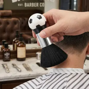 Premium Barber Neck Duster For Men with Football Massage Ball, High-Resilience Soccer Handle, Ultra-Soft Bristles, Salon-Grade Cleaning Tool, Brushes