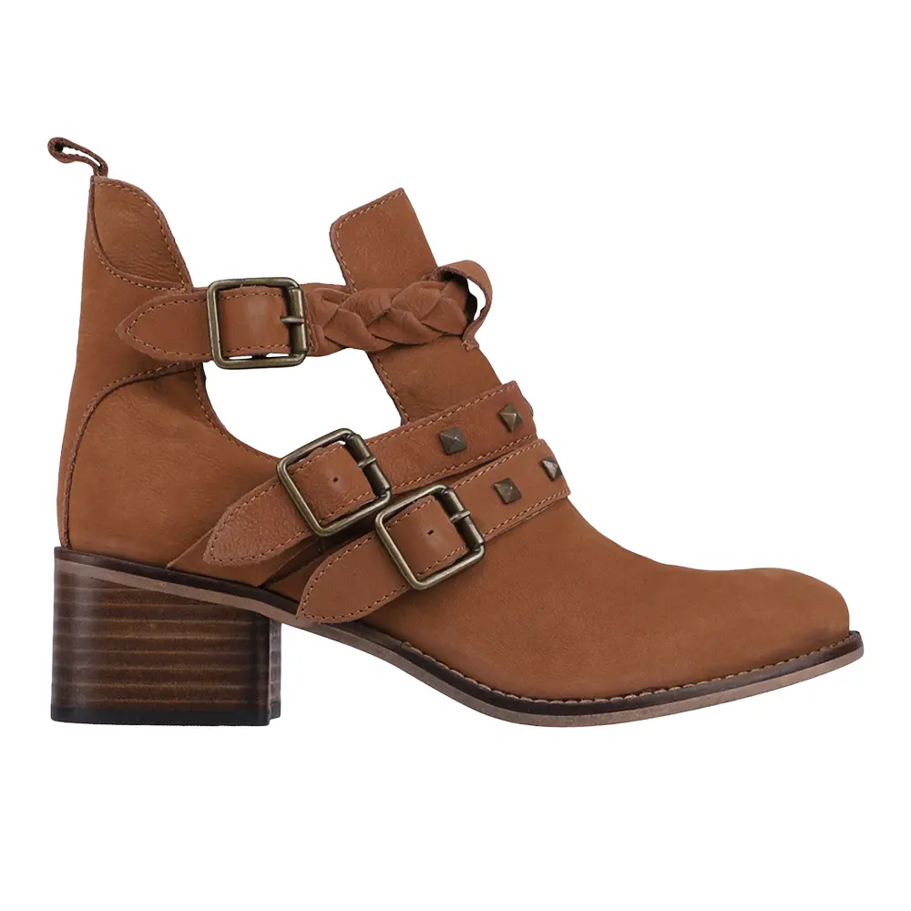 Diba True Womens West Valley Studded Braided Round Toe Pull On Casual Boots Ankle Mid Heel 2-3" - Brown Diba True Womens West Valley Studded Braided Round Toe Pull On Casual Boots Ankle Mid Heel 2-3" - Brown