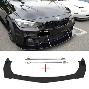 For BMW 318i 320i 325i 328i 330 335i 340i Series Front Bumper Lip + Strut Rods |   Black |   Painted |   Performance