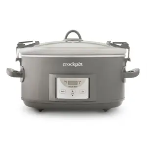 Crock-Pot Programmable 7-Quart Cook and Carry Slow Cooker, Grey