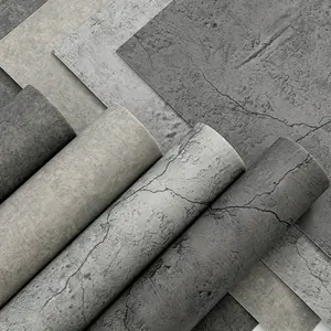 Vintage Cement Texture Wallpaper Roll, 118.1x15.74 Inches, Vinyl PVC, Peel-And-Stick, Waterproof, Durable, DIY Wall Decor for Restaurants, Hotels, Offices