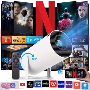 Mini Portable Projector WiFi5  BT5.2 Upgraded Full HD  Supported for Phone PC TV HDMI PS5 Laptop Home Theater 180° Rotation Built-in App White