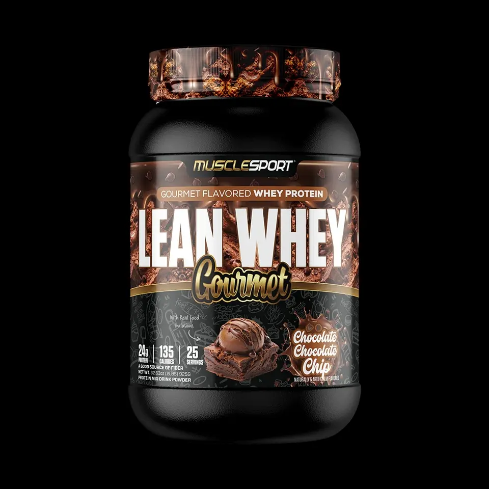 MuscleSport Lean Whey Gourmet High Fiber Dual-Whey Blend Dietary Supplement, 2lb Protein Boost Powder for Adults’ Gym Transformation & Fitness Goals