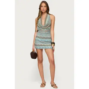 Ziggy Striped Backless Knit Mini Dress