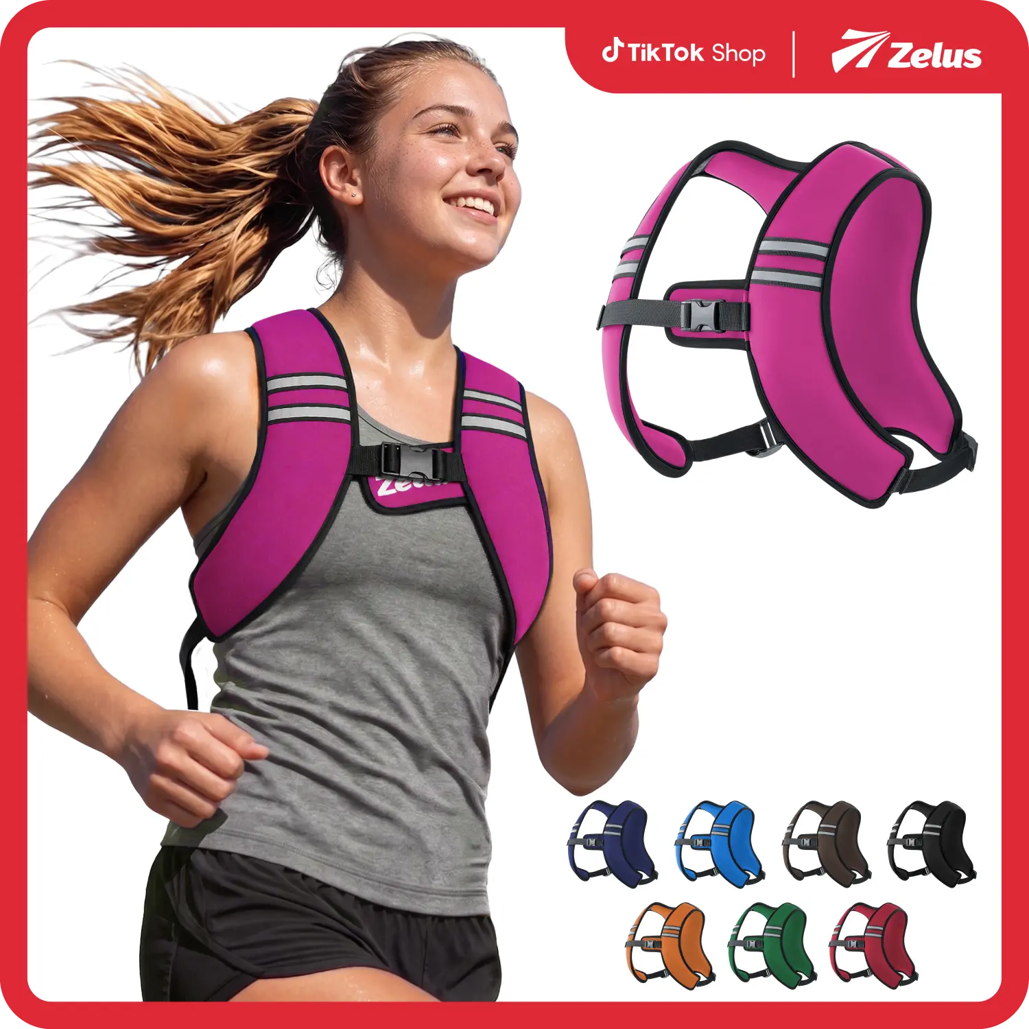 【SummerSale】ZELUS Z-Fit Slim Walking Weighted Vests - 5/10/15lb,Washable Soft Iron Material with Reflective Stripes & Adjustable Straps for Men/Women: Motivational Walking,WeightTraining,Rucking|Fitness Challenge,Outdoorfun #Tiktokshopsummersale