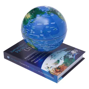 CNCEST Magnetic Levitation Floating Globe Rotating Geographic Auto-Rotating No Warranty Earth Map Book Base for Important Theoretical Problems in the Universe Dark Blue ABS Material LED Lights