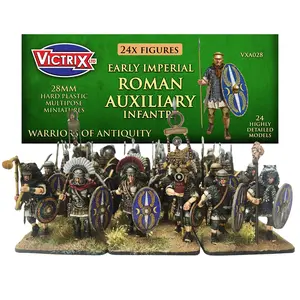 Wargames Delivered Victrix Early Imperial Roman Auxiliary Infantry Set for Wargaming - 24 Detailed 28mm Miniatures with Javelins, Shields & Wolf Heads