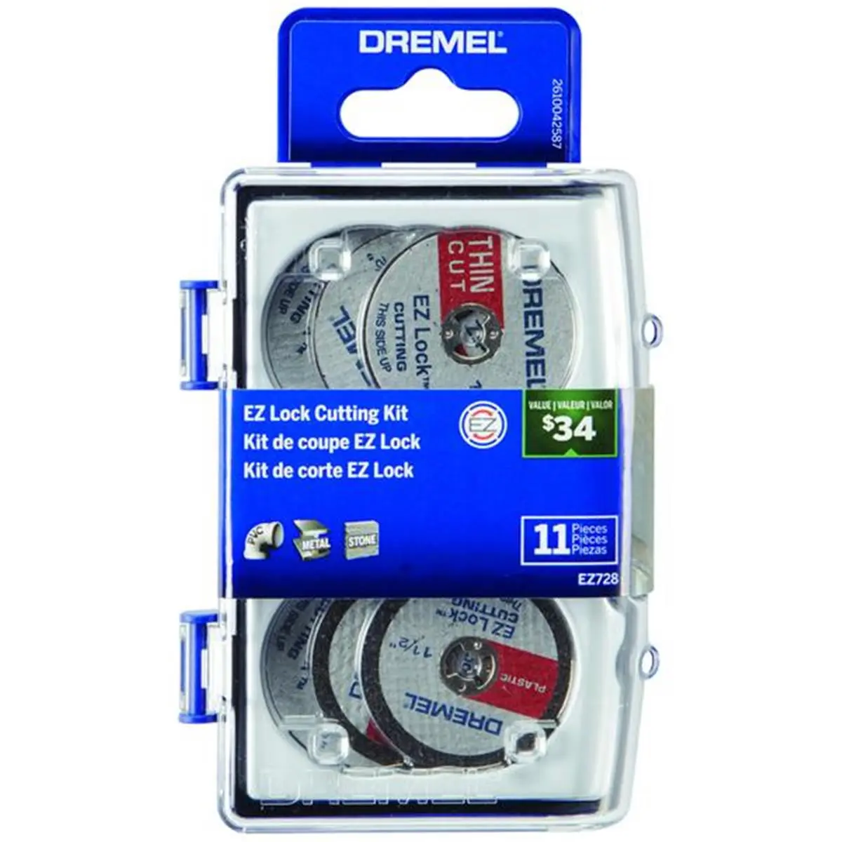 212 MAIN Dremel EZ Lock Rotary Tool Cutting Accessory Kit - Compact, Quick Change, 11-Piece Tool Kit Set (2008294)