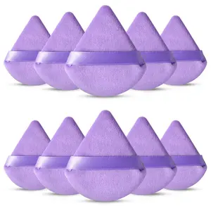 Triangle Powder Puff, 10pcs Soft Makeup Sponge Puff for Liquid Foundation, Face & Body Powder, Cream, Blending & Facial Detailing, Beauty Makeup Cosmetic Tool