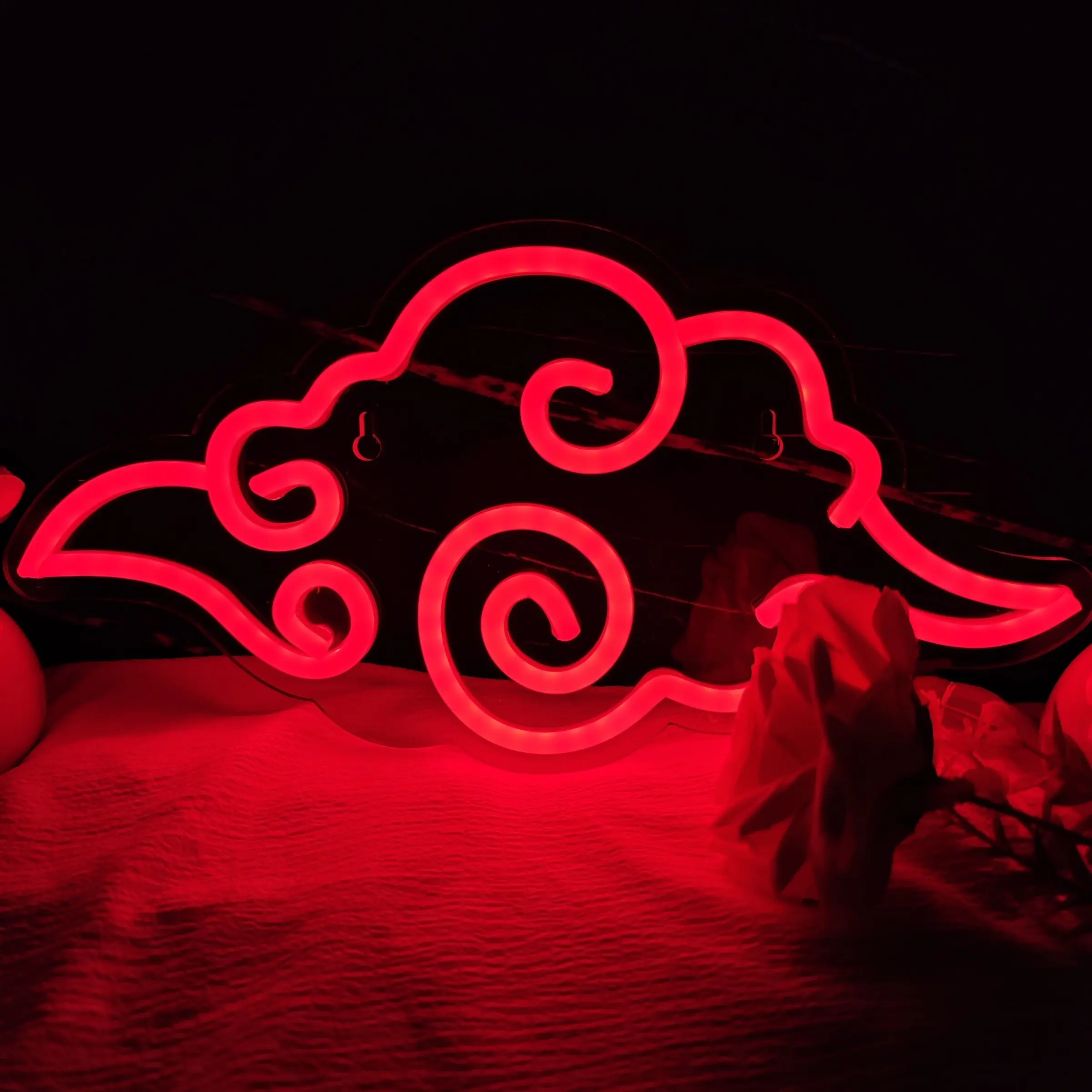 Anime Style Red Cloud LED Neon Sign - USB-Powered Wall with -Controlled Single-Color (No /No RGB), Anime Decoration for Bedroom, Gaming Room, Cave - Perfect Gift for,, Sons, Boyfriends -