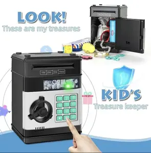 High-Capacity Plastic Electronic Password Code Lock Mini ATM Piggy Bank - Money Storage Box, Cash Coin Jar, Kids Safety Toy, Christmas/Birthday Gifts for 3-12 Year Old Boys Girls